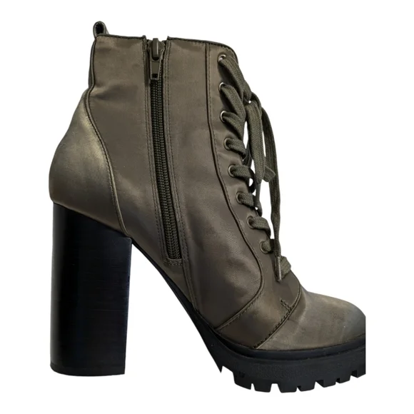 Steve Madden Laurie bootie olive satin Size 7.5 Military combat boot - Picture 5 of 9